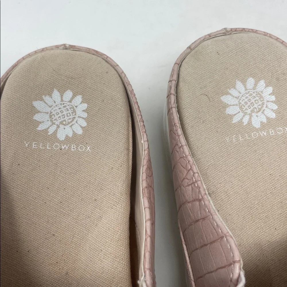 Yellow Box Pink Faux Croc-Embossed Slip-On Sneakers Size 9 Excellent Condition
